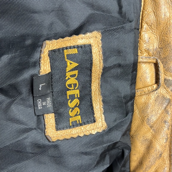 Tan/light brown genuine leather jacket - Picture 3 of 3